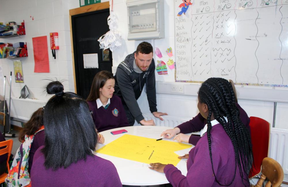 Owen Tarrant Strength and Conditioning Coach Munster Academy at Learning Hub Limerick Health Day with Thomond Community College TYs